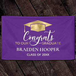 Lona Simple Modern Purple Gold Graduation