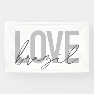 Lona Simple, moderno, urbano, genial diseño Love Brazil