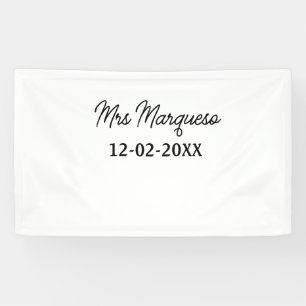 Lona simple monograma minimalista sra Sr nombre fecha a