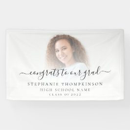 Lona Simple Photo Script Felicita a la Graduación 2022