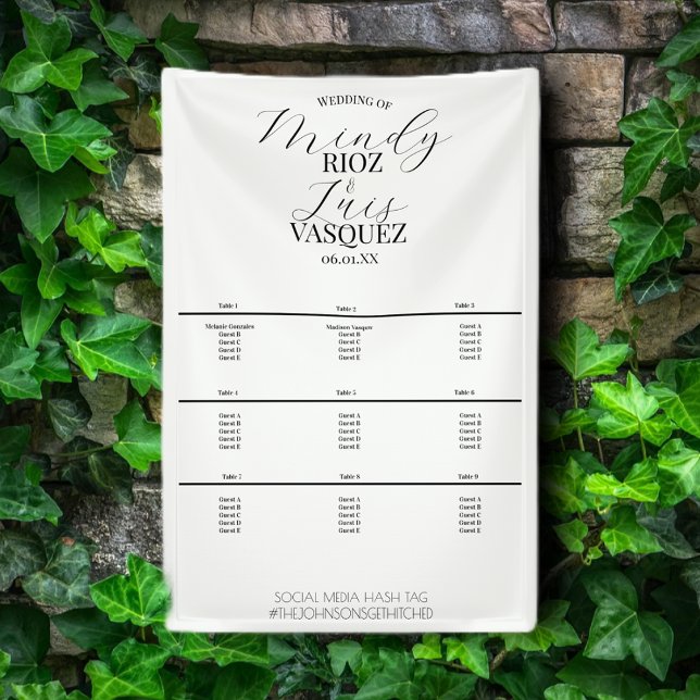 Lona Simple Wedding Script Black Menu (Subido por el creador)