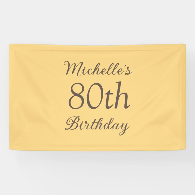Lona Simple Yellow 80th Birthday (Horizontal)