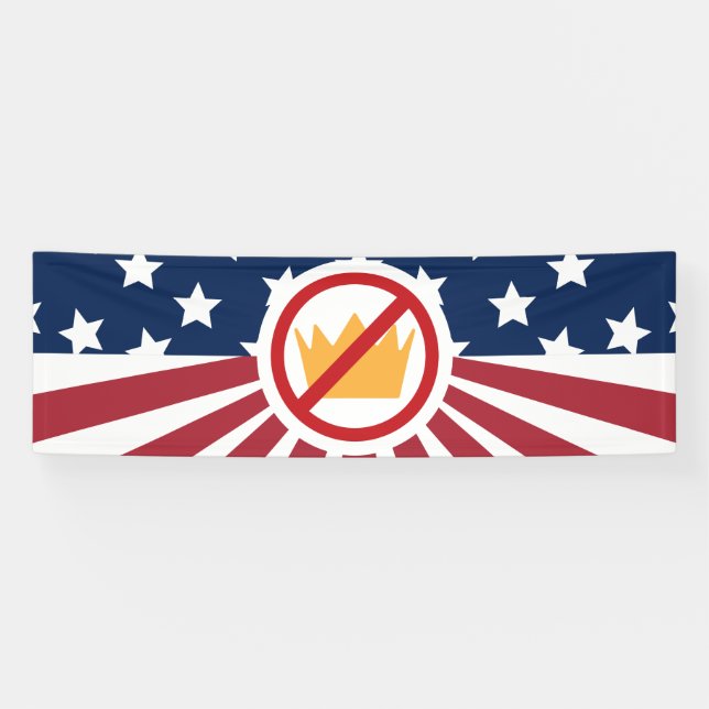 Lona ¡SIN REYES! Bandera antiTrump (Horizontal)