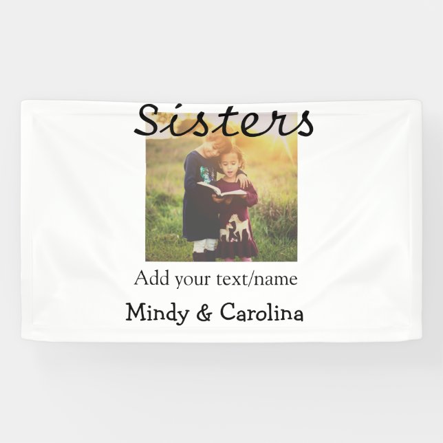 Lona Sisters bestis BFF añadir familia de nombres de fo (Horizontal)