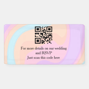 Lona sitio web de boda rsvp q r código agregar nombre t
