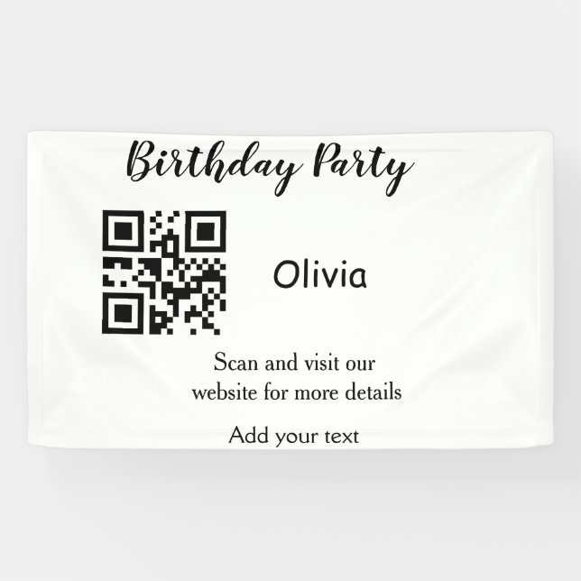 Lona sitio web de fiesta de cumpleaños simple código de (Horizontal)