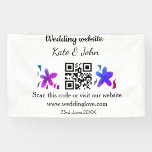 Lona Sitio web simple mínimo de boda Q código R añadir