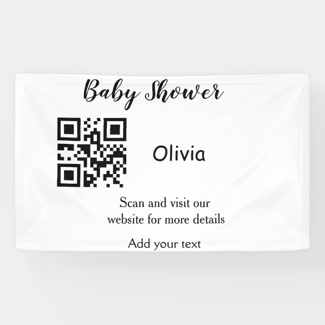 Lona Sitio web simple para fiesta de bebé código de bar (Horizontal)