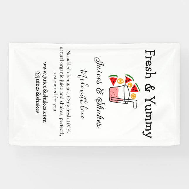 Lona sitio web social de restaurante de jugos y batidos (Horizontal)