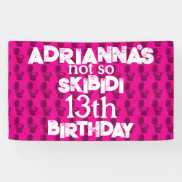 Lona Skibidi Toilet Pink Birday Party