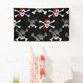 Lona Skull n huesos Fiesta Pirate Banner