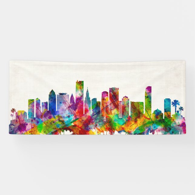 Lona Skyline de Miami Florida (Horizontal)