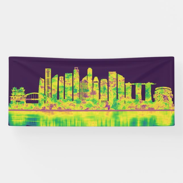 Lona Skyline de Singapur (Horizontal)