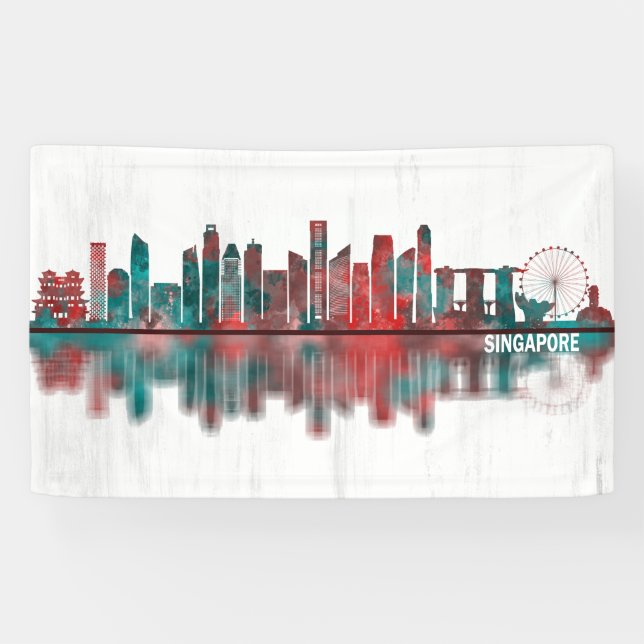 Lona Skyline de Singapur (Horizontal)