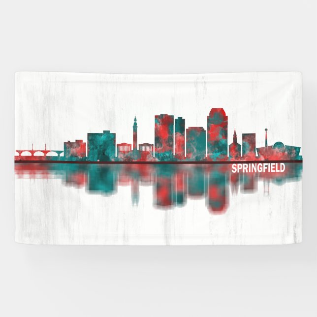 Lona Skyline de Springfield Massachusetts (Horizontal)