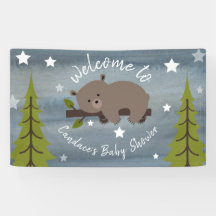 Sleepy Watercolor Bear Baby Shower