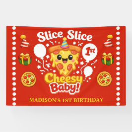 Lona Slice Slice Baby Pizza 1st Birthday Horizontal