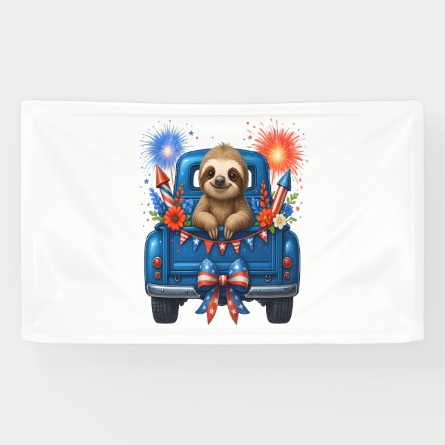 Lona Sloth 4 de julio Estados Unidos (Horizontal)