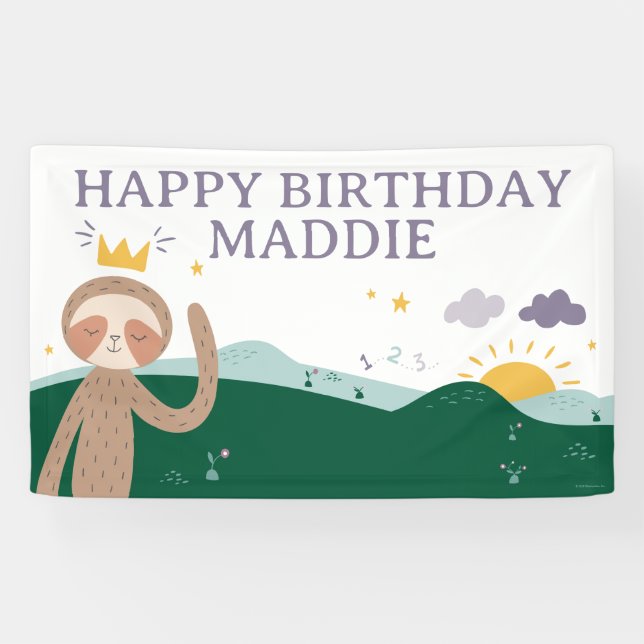 Lona Slumberkins Sloth Birthday Yard Sign (Horizontal)
