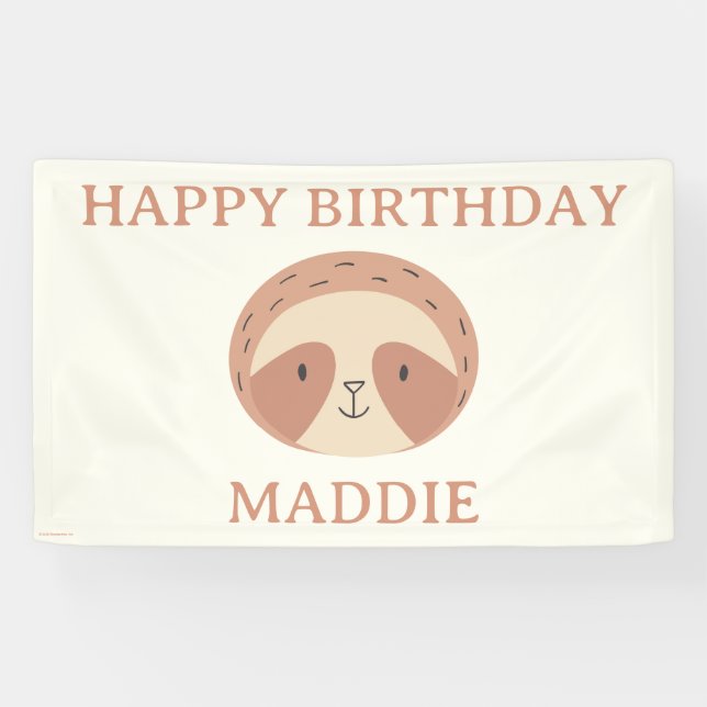 Lona Slumberkins Sloth Birthday Yard Sign (Horizontal)