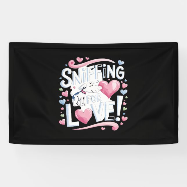 Lona ¡Sniffing por amor! Perro (Horizontal)