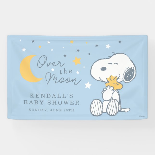 Lona Snoopy & Woodstock | Over the Moon Baby Shower (Horizontal)