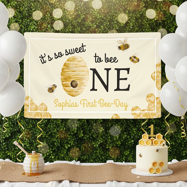 Lona So Sweet To Bee One First Birthday Honeycomb (Subido por el creador)