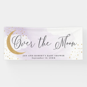 Lona Sobre el Purpurina de oro de la luna, morado Baby