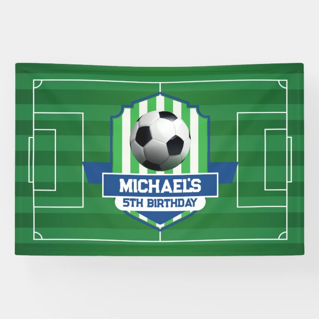 Lona Soccer Birthday banner backdrop  (Horizontal)