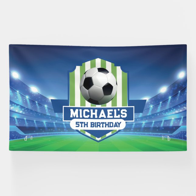 Lona Soccer Birthday banner backdrop  (Horizontal)