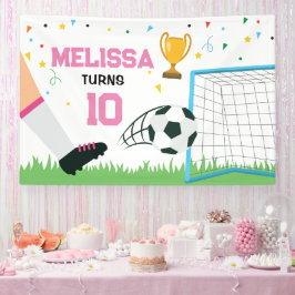 Lona Soccer girl Sport Birthday backdrop banner