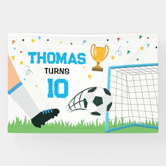 Lona Soccer Sport Birthday backdrop banner (Horizontal)
