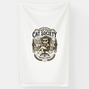 Lona Sociedad de Gatos Alcohol de Bar Humor Vintage Vec