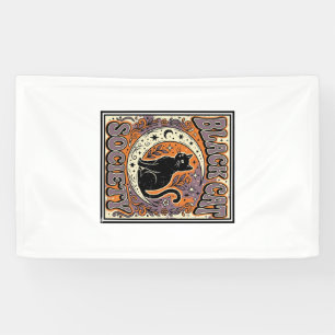 Lona Sociedad del Gato Negro Gato Negro Arte Vectorial