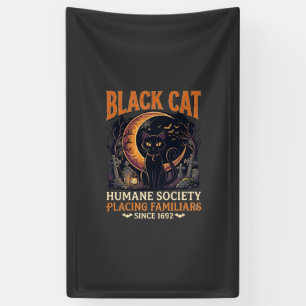 Lona Sociedad Humanitaria del Gato Negro Halloween Luna
