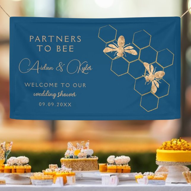 Lona Socios para ser indigo y ducha de bodas honeycomb (Subido por el creador)