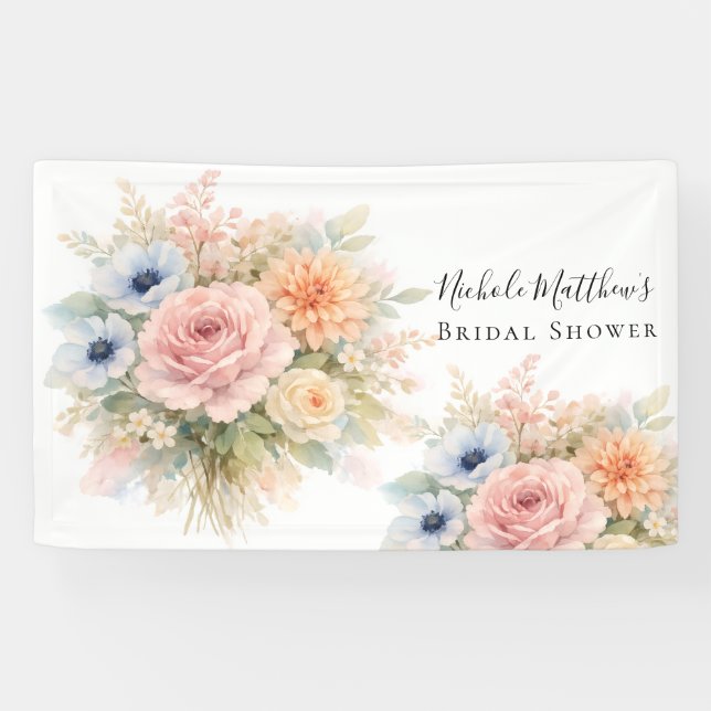 Lona Soft Watercolor Floral Bridal Shower (Horizontal)