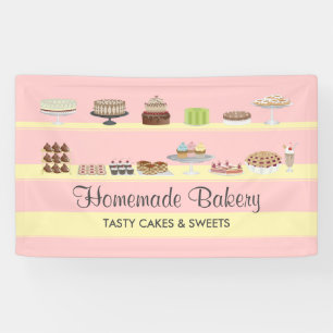 Lona Softs rosados Sabrosa Panadería Pasteles dulces Ti