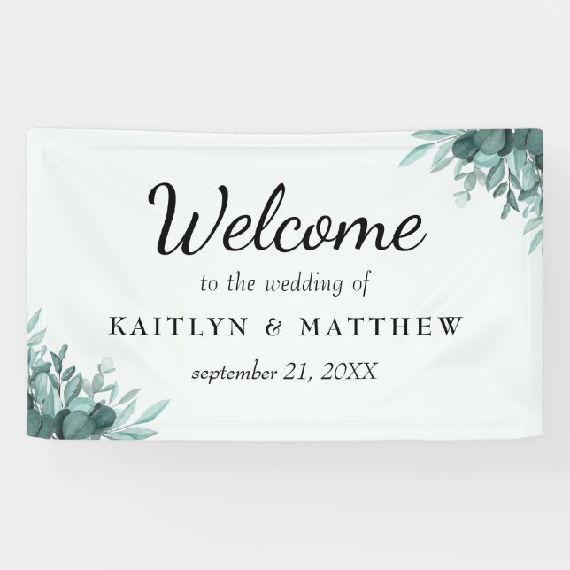 Lona Sólido Boda de los Bliss Botánicos Rústicos (Horizontal)