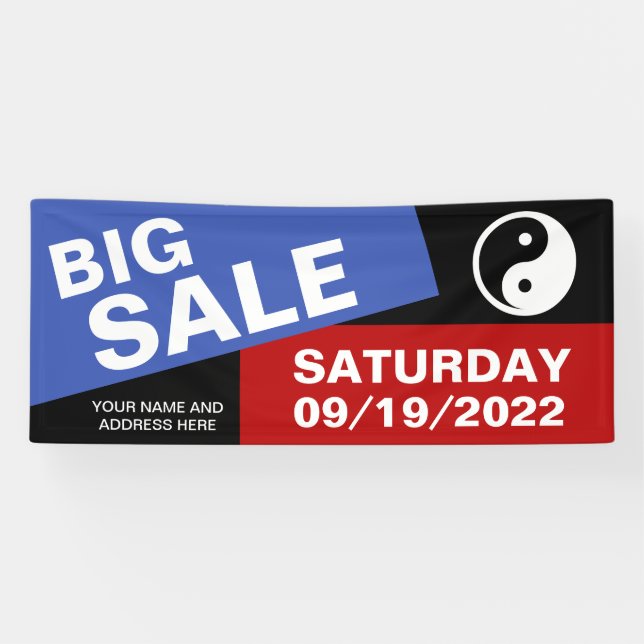 Lona Solo fondo de color - rojo azul + tus ideas (Horizontal)