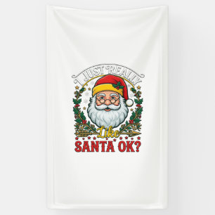 Lona Solo Me Gusta Santa Ok Navidad Claus Acebo Corona