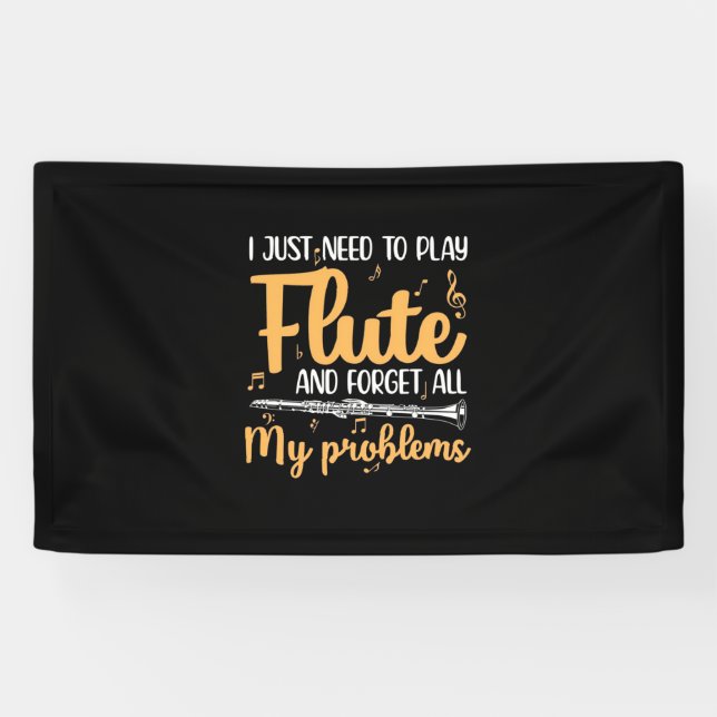 Lona Solo Necesito Jugar A La Flauta (Horizontal)