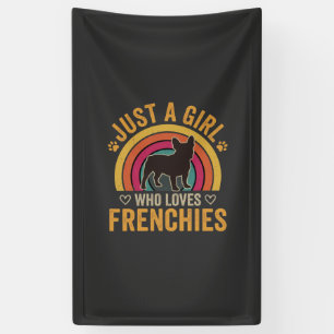 Lona Solo una chica que ama Frenchies Retro Dog_1