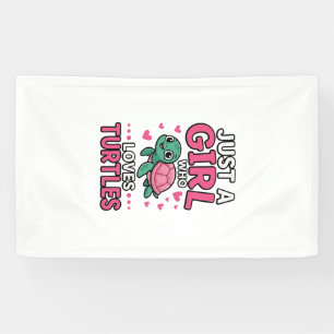 Lona Solo una chica que ama las tortugas Diseño de vect
