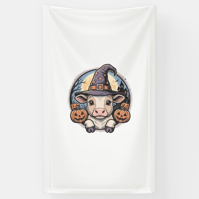 Lona Sombrero de bruja ternero de Halloween lindo graba (Vertical)