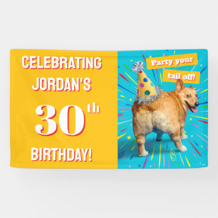 Lona Sombrero de cumpleaños para trasero de Corgi