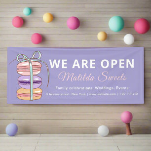 Lona Somos el chef pastelero abierto Macaroon Purple Bu