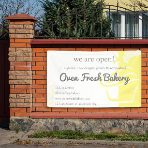 Lona Somos Open Yellow Cupcake Bakery Business