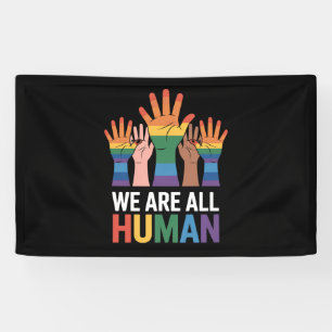 Lona Somos todos arcoíris humano orgullo LGBTQ levantan