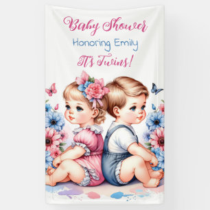 Lona ¡Son gemelos! Baby Shower personalizado